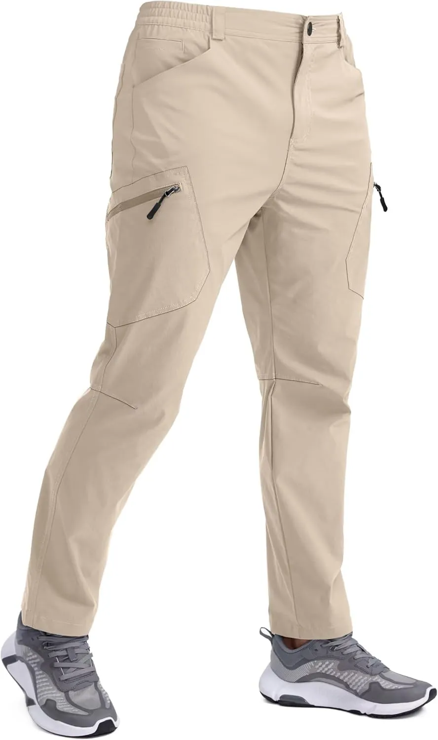 Pudolla Men's Lightweight Hiking Pants with 7 Pockets Quick Dry Water Resistant Fishing Travel Pants