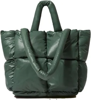 Puffer Shoulder Bag for Women Mini Down Satchel Hobo Bag Quilted Tote Bag Chic Purses 2024
