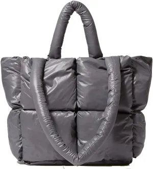 Puffer Shoulder Bag for Women Mini Down Satchel Hobo Bag Quilted Tote Bag Chic Purses 2024