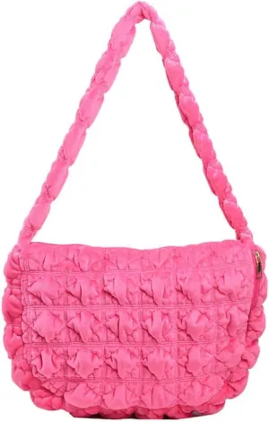 Puffer Tote Bag for Women Quilted Crossbody Bag Puff Shoulder Bag Puffy Purse Lightweight Velvet Bubble Hobo Handbag