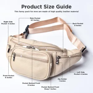 Pure Leather Fanny Packs for Women Chest Leather Bags for Men Travel Waist Belt Crossbody Small Fanny Pack Bum Bag
