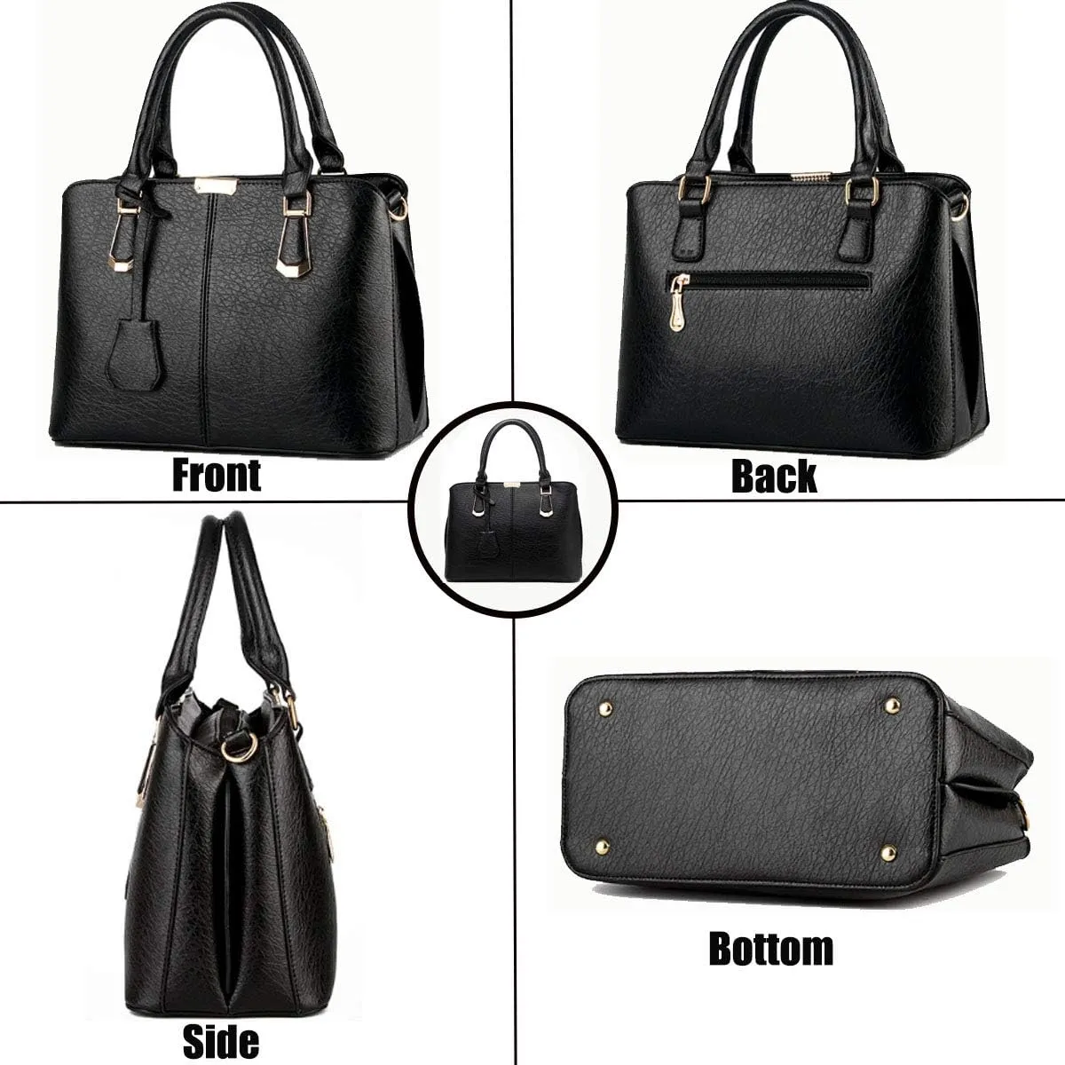 Purses and Handbags for Women Fashion Ladies PU Leather Top Handle Satchel Shoulder Tote Bags Light Blue