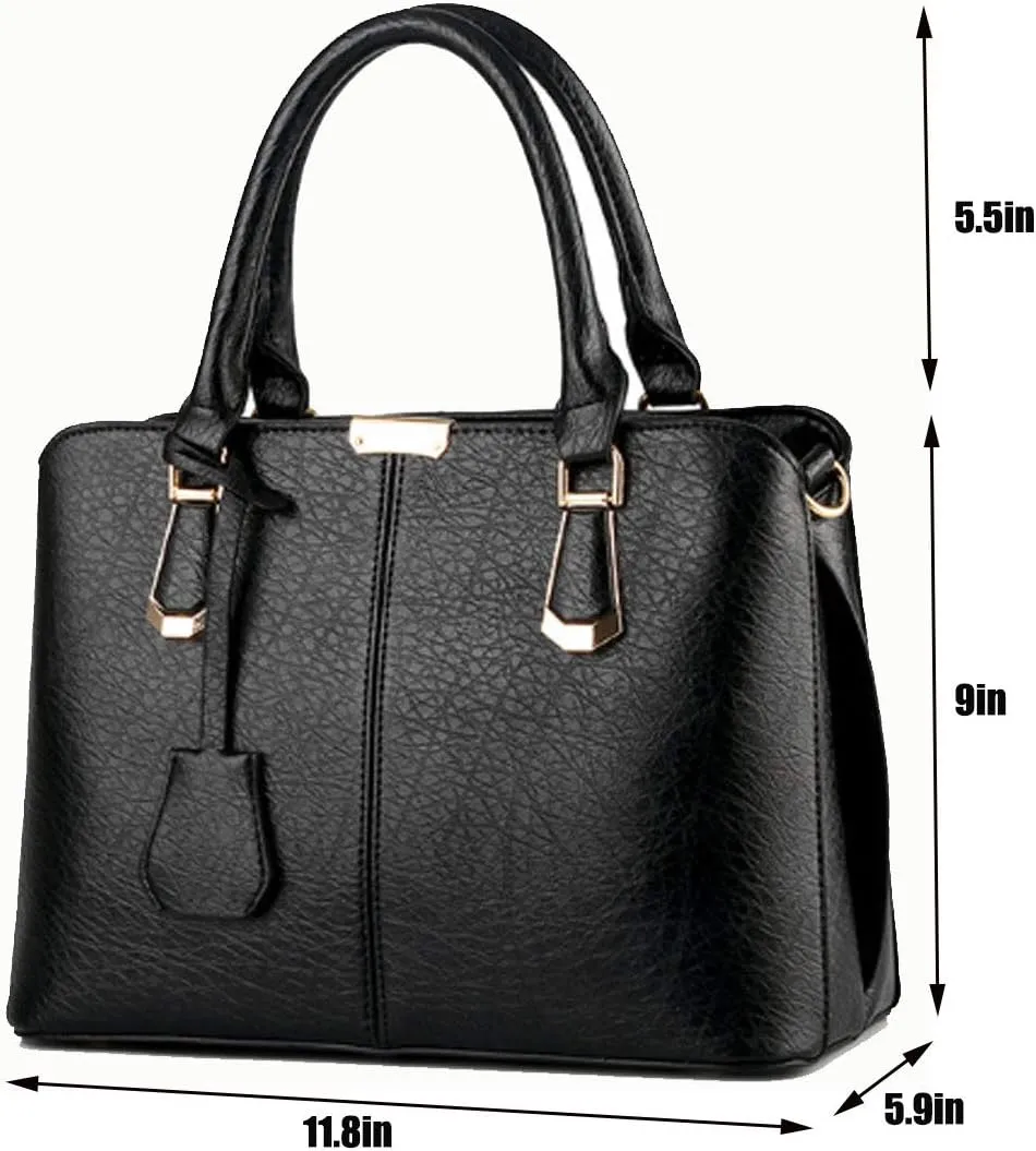Purses and Handbags for Women Fashion Ladies PU Leather Top Handle Satchel Shoulder Tote Bags Light Blue