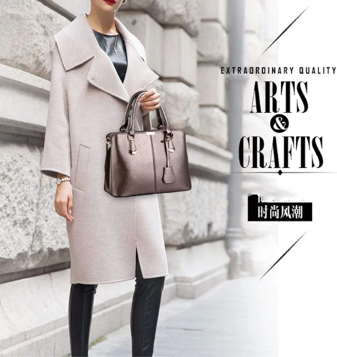 Purses and Handbags for Women Fashion Ladies PU Leather Top Handle Satchel Shoulder Tote Bags