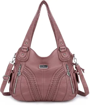 Purses and Handbags Women Fashion Tote Bag Shoulder Bags Top Handle Satchel Purses Washed Synthetic Leather Handbag