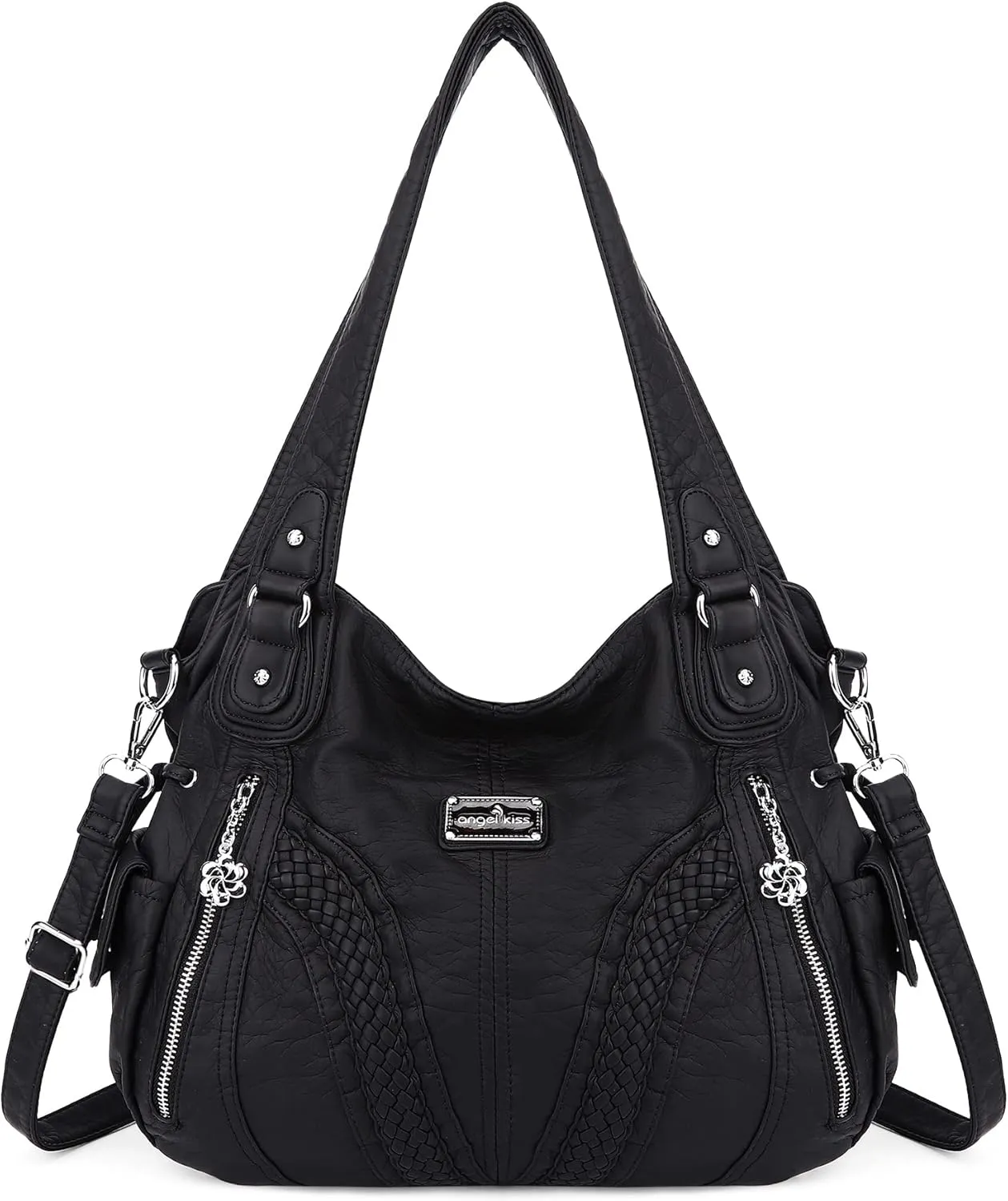 Purses and Handbags Women Fashion Tote Bag Shoulder Bags Top Handle Satchel Purses Washed Synthetic Leather Handbag