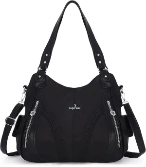 Purses and Handbags Women Fashion Tote Bag Shoulder Bags Top Handle Satchel Purses Washed Synthetic Leather Handbag