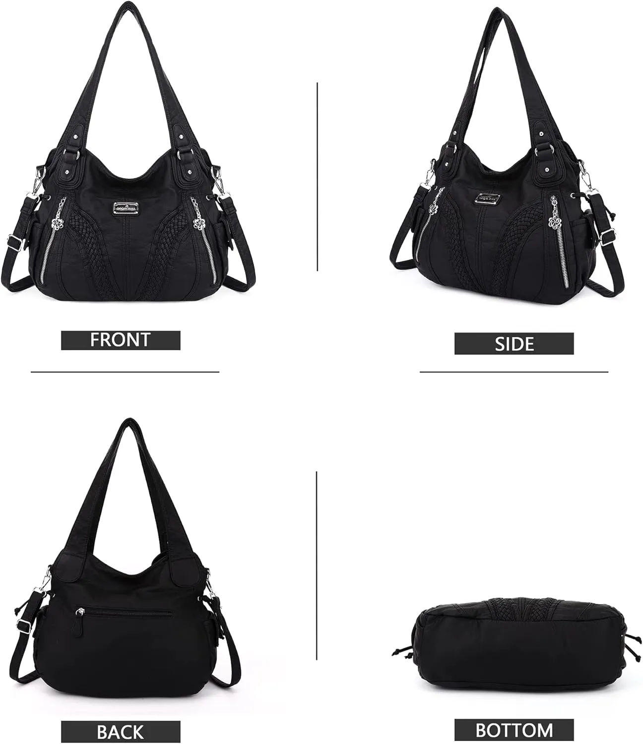 Purses and Handbags Women Fashion Tote Bag Shoulder Bags Top Handle Satchel Purses Washed Synthetic Leather Handbag