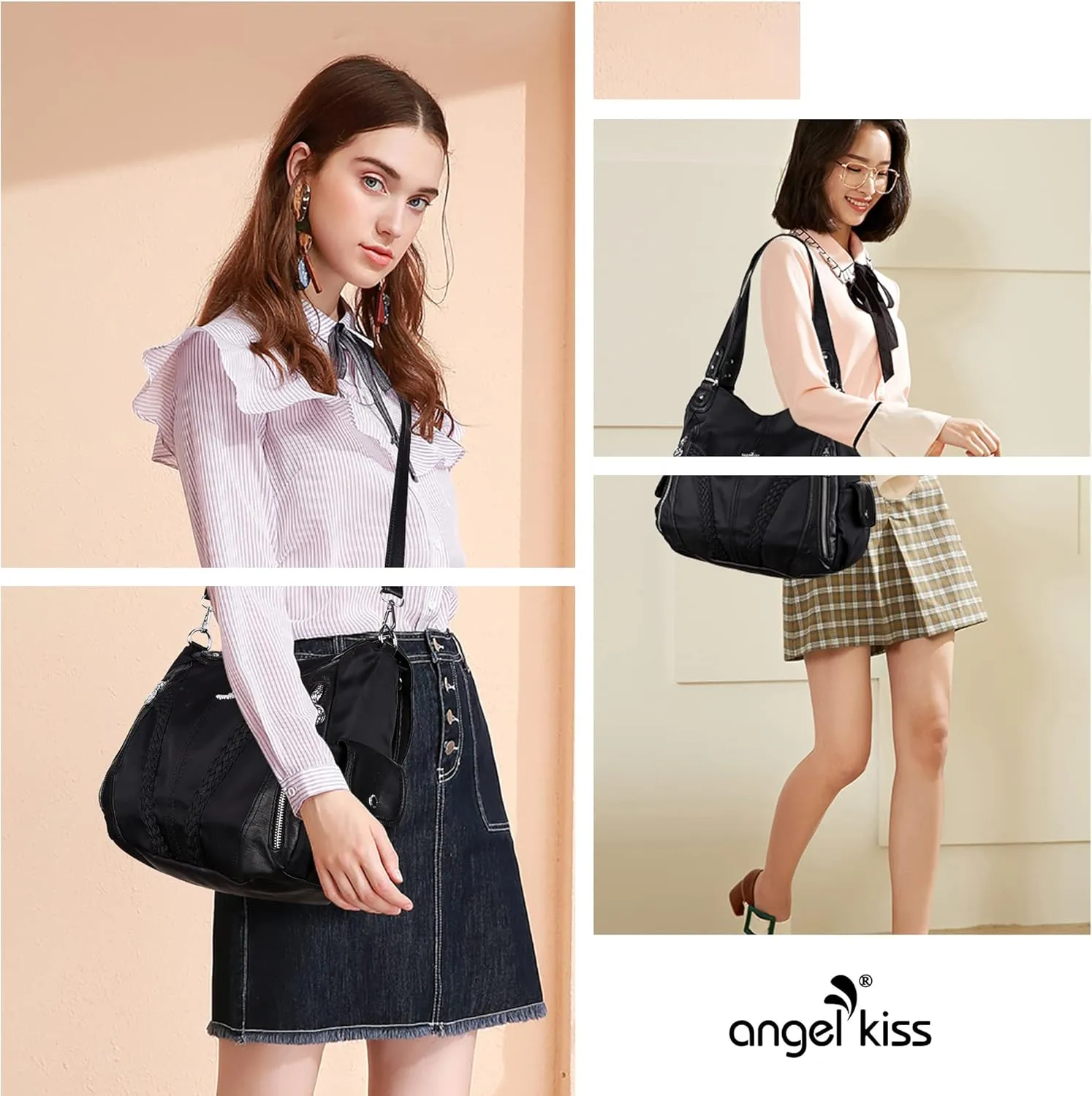 Purses and Handbags Women Fashion Tote Bag Shoulder Bags Top Handle Satchel Purses Washed Synthetic Leather Handbag
