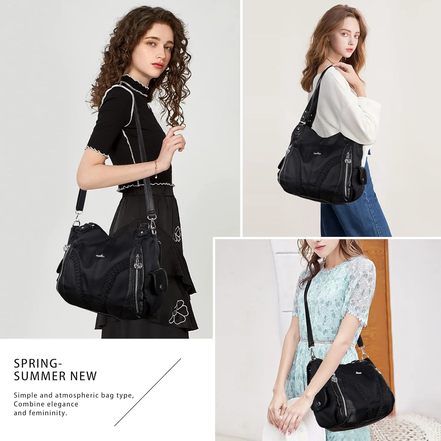 Purses and Handbags Women Fashion Tote Bag Shoulder Bags Top Handle Satchel Purses Washed Synthetic Leather Handbag