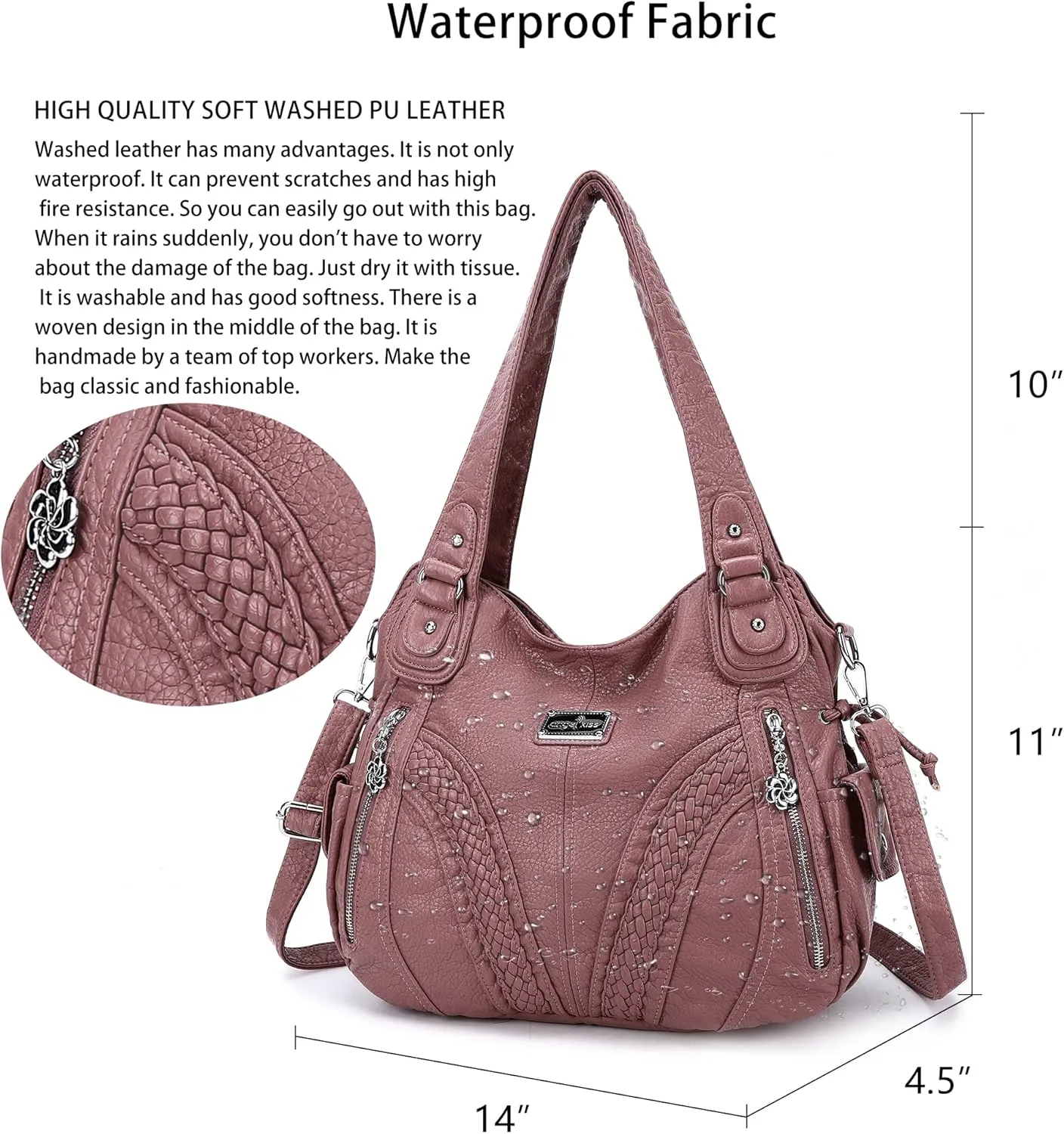 Purses and Handbags Women Fashion Tote Bag Shoulder Bags Top Handle Satchel Purses Washed Synthetic Leather Handbag