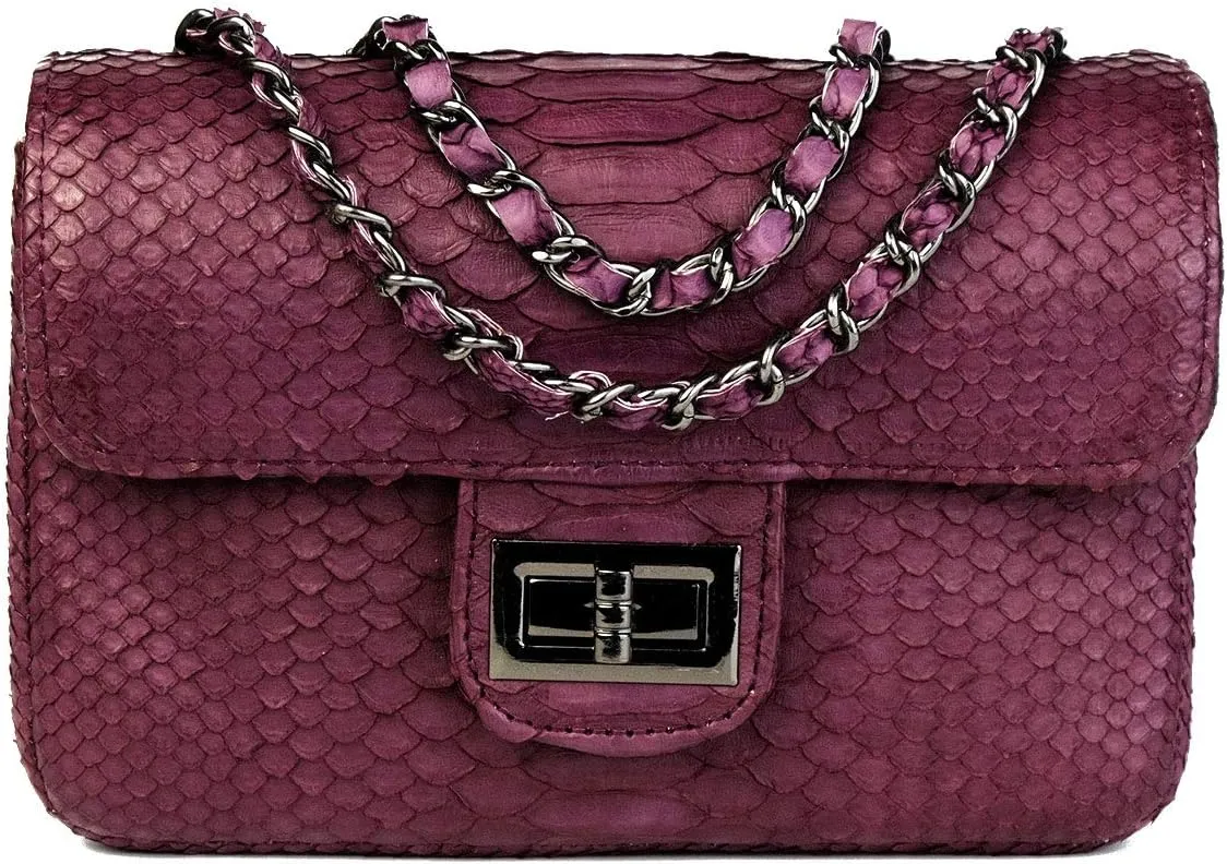 Python leather small cross body bag | snakeskin purse | small leather bag | small sling bag | small shoulder bag