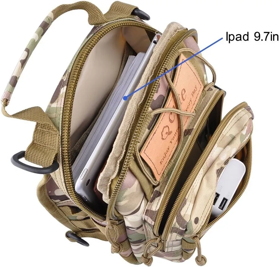 Qcute Tactical Backpack, Waterproof Military Cross-body Molle Sling Shoulder Backpack Chest Bag for Outdoor Every Day Carry