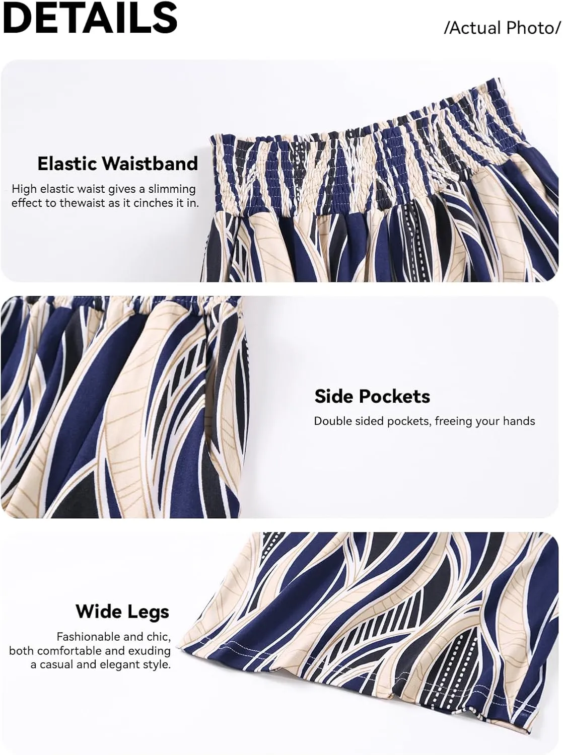 QIANXIZHAN Women's Boho Pants, Wide Leg High Waist Harem Pants Hippie Yoga Clothes with Pockets