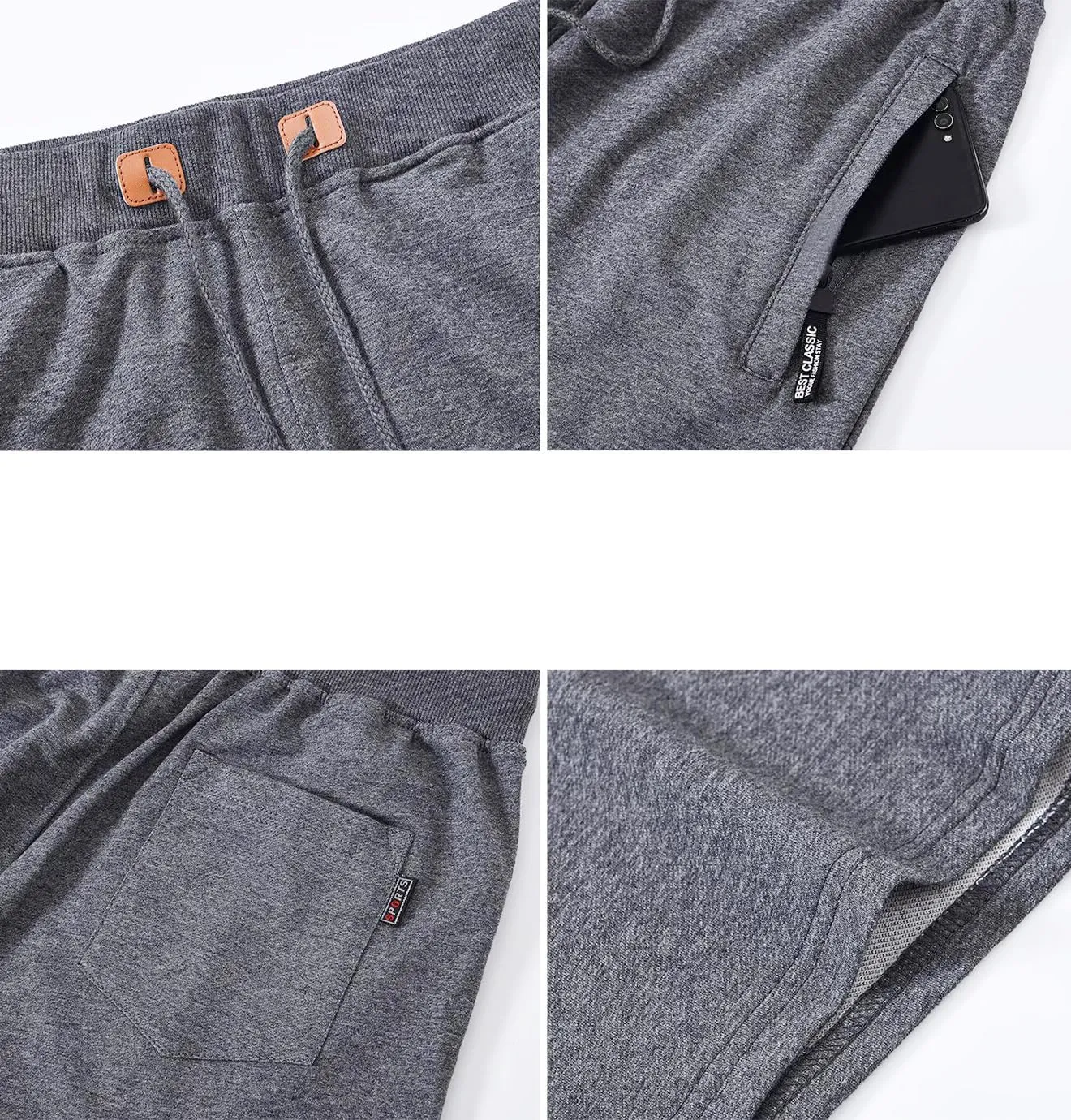 QPNGRP Mens Shorts Casual Drawstring Zipper Pockets Elastic Waist