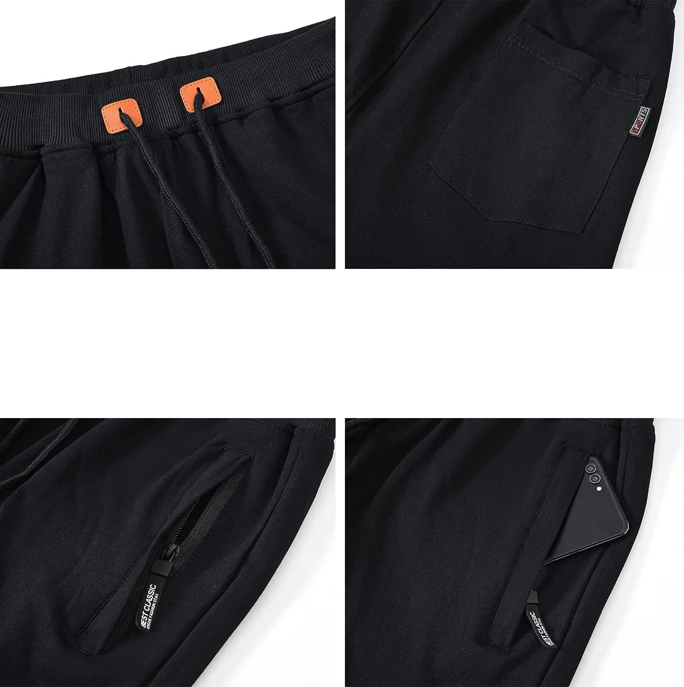 QPNGRP Mens Shorts Casual Drawstring Zipper Pockets Elastic Waist