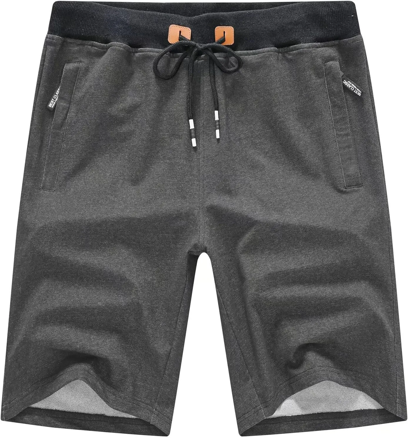 QPNGRP Mens Shorts Casual Drawstring Zipper Pockets Elastic Waist
