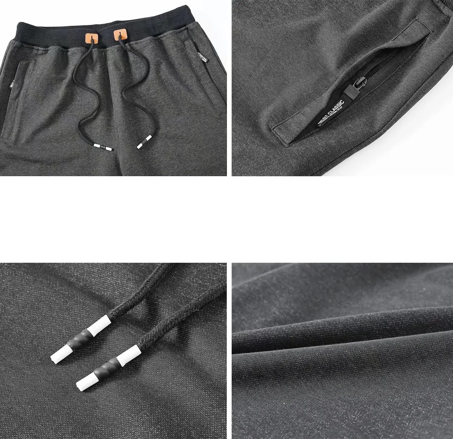 QPNGRP Mens Shorts Casual Drawstring Zipper Pockets Elastic Waist