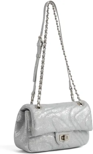Quilted Mini Leather Crossbody Shoulder Purse, Ladies' Leather Tote Handbag with Chain Strap
