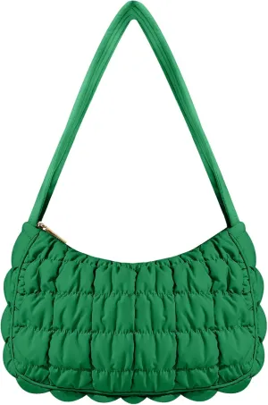 Quilted Puffer Purse for Women Crescent Bag Small Puffer Shoulder Bag Puffy Hobo Bag
