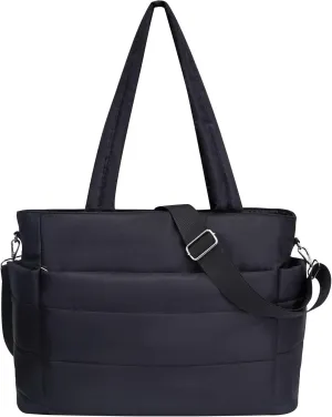 Quilted Tote Bag, Large Carryall Shoulder Hobo Bag, Lightweight Puffer Design