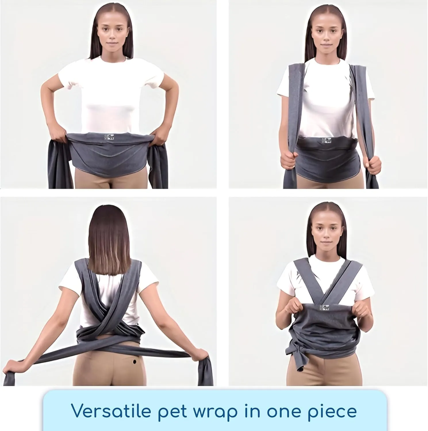 Race&Herd Cat Sling Carrier, Dog Sling Carrier 15-20 Lbs, Dog Slings for Small Dogs, Pet Sling Carrier for Small Dogs, Carrier Sling, Puppy Sling Carrier for Small Dogs 0-15 Lbs (Black, Wrap)