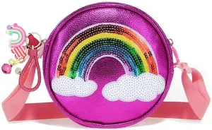 Rainbow Purse for Little Girls - Cute Rainbow Purse Toddler, Princess Crossbody Bag with Rainbow Keychain for Kid Girls