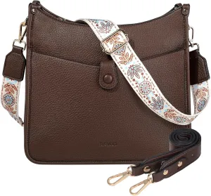 RAVUO Hobo Shoulder Bags for Women,Trendy Vegan Leather Crossbody Purses and Handbag with 2pcs Detachable Strap