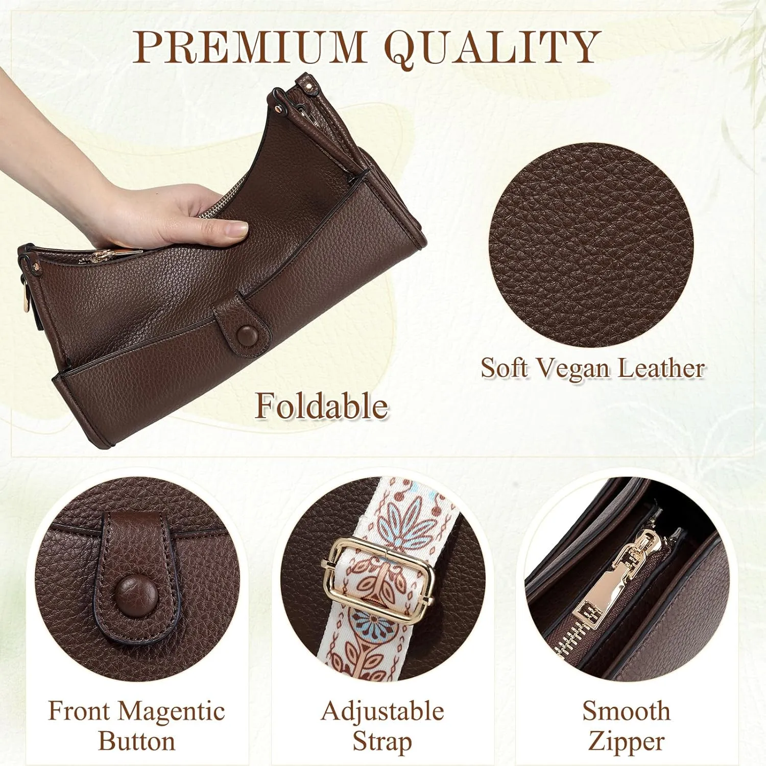 RAVUO Hobo Shoulder Bags for Women,Trendy Vegan Leather Crossbody Purses and Handbag with 2pcs Detachable Strap