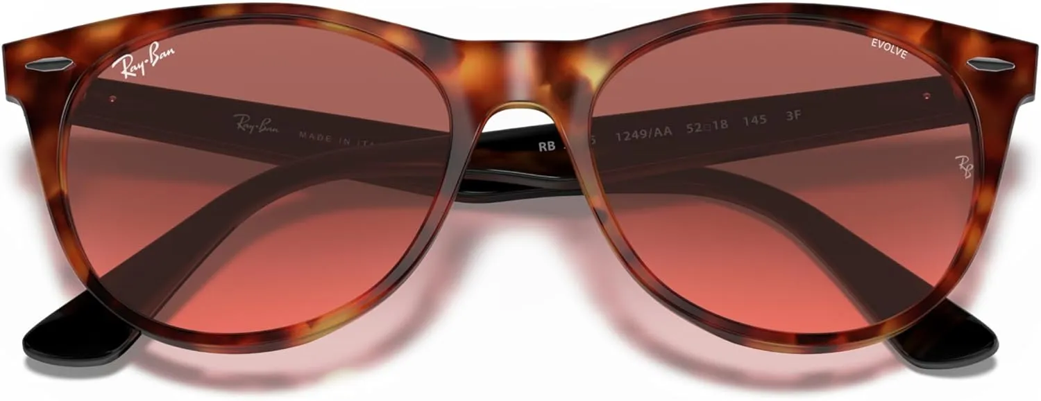 Ray-Ban Men's RB2185 Wayfarer Ii Evolve Photochromic Round Sunglasses
