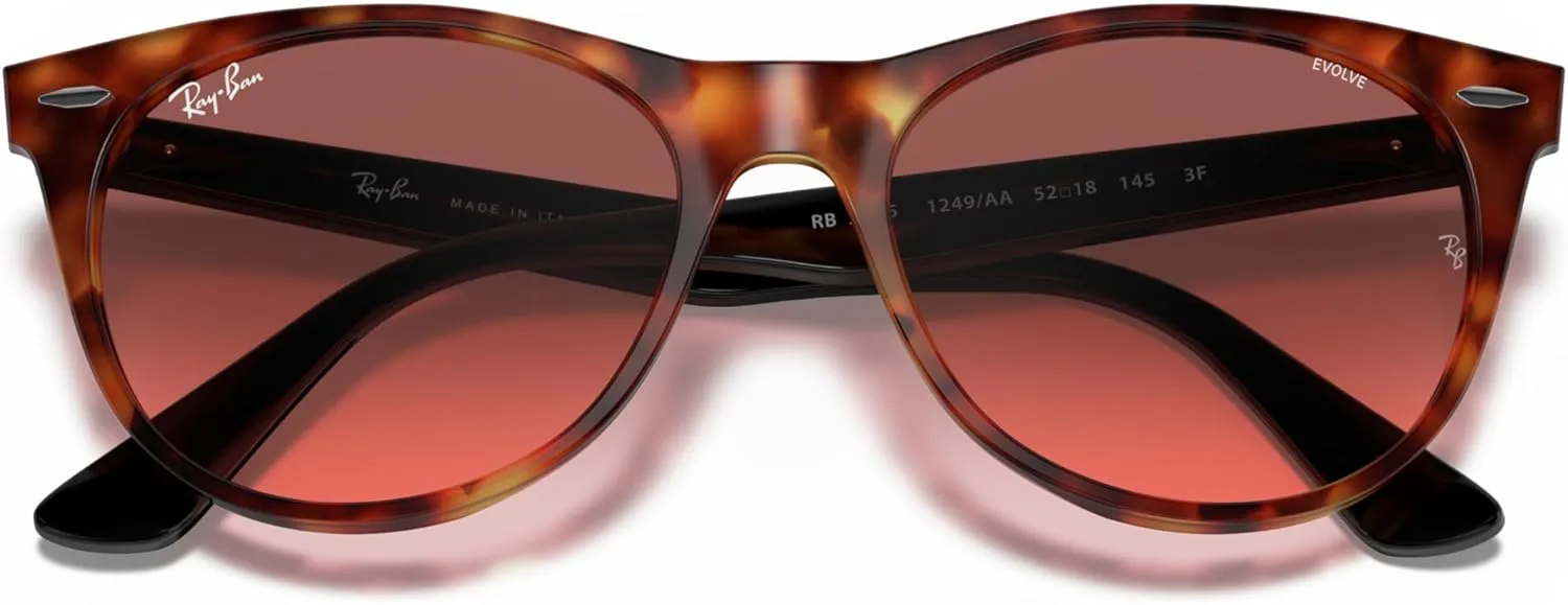 Ray-Ban Men's RB2185 Wayfarer Ii Evolve Photochromic Round Sunglasses