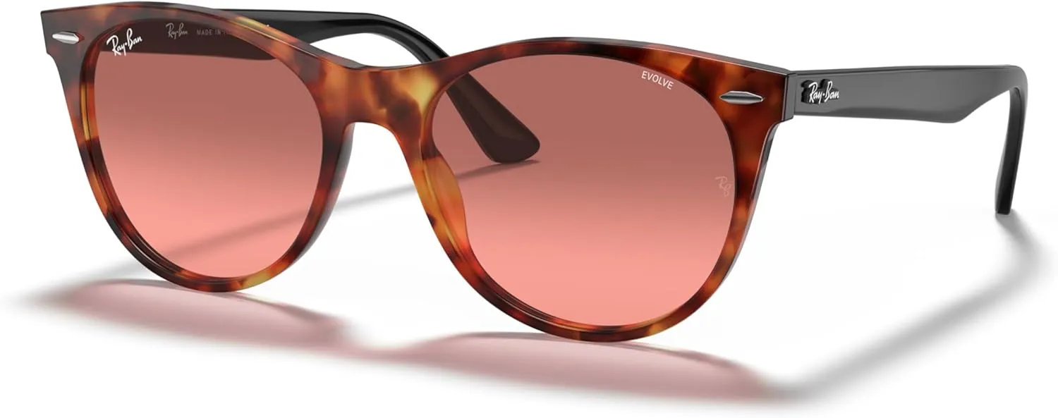Ray-Ban Men's RB2185 Wayfarer Ii Evolve Photochromic Round Sunglasses