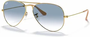 Ray-Ban RB3025 Metal Aviator Sunglasses For Men For Women   BUNDLE with Designer iWear Eyewear Care Kit