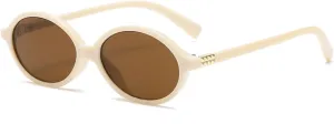 Retro Oval Sunglasses for Women Men Trendy Round Tortoise Sun Glasses 90s Vintage Shades