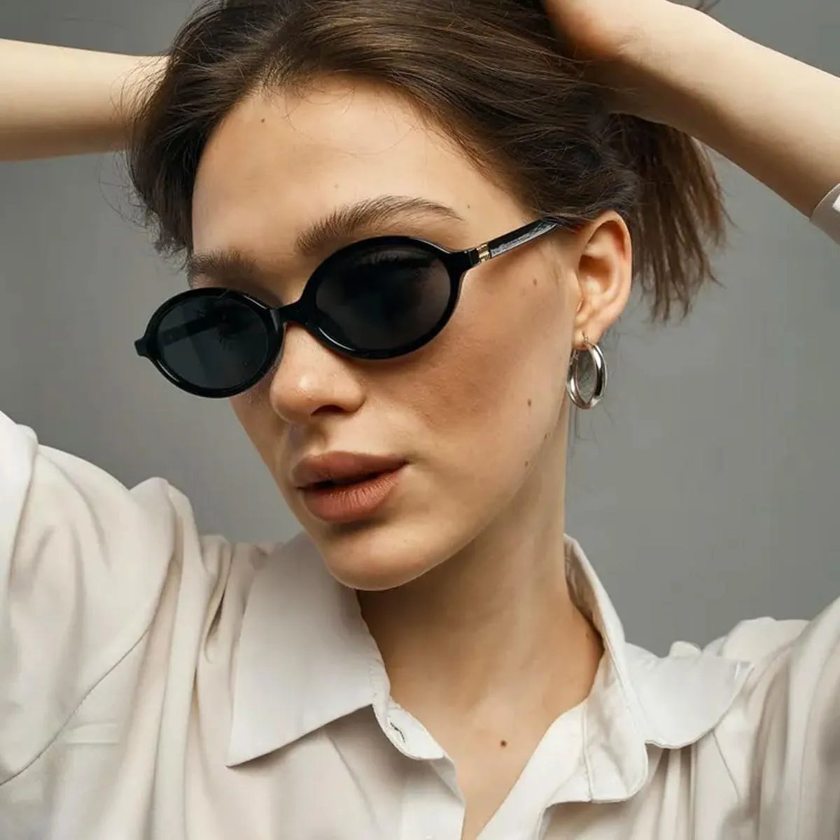 Retro Oval Sunglasses for Women Men Trendy Round Tortoise Sun Glasses 90s Vintage Shades