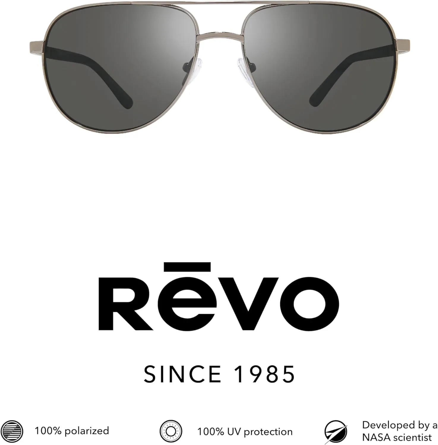Revo Sunglasses Arthur: Polarized Crystal Glass Lens with Metal Aviator Frame