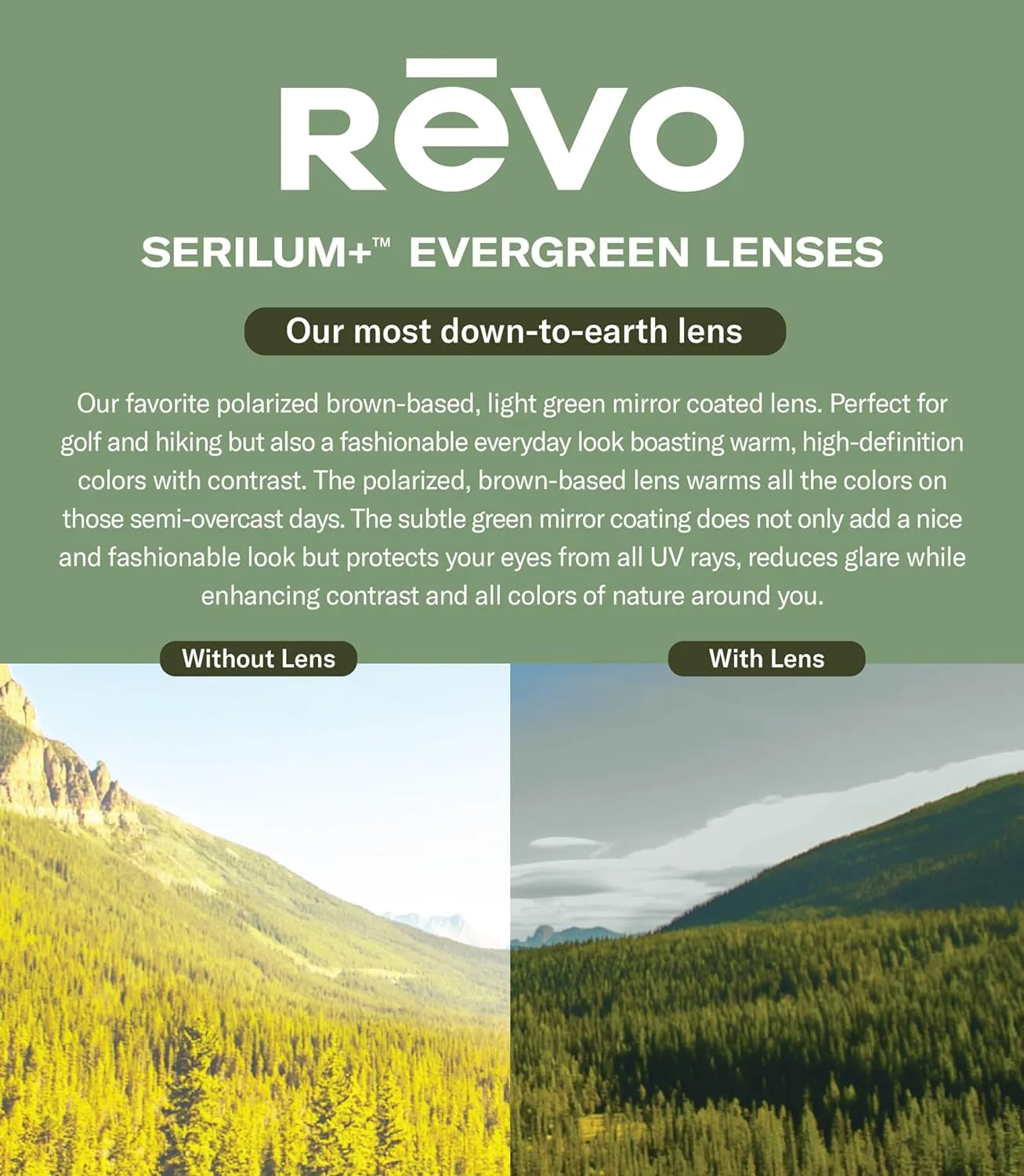 Revo Sunglasses Cobra: Polarized Crystal Glass Lens with Stainless Steel Round Frame
