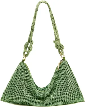 Rhinestone Hobo Bag for Women Rhinestone Purses Sparkly Evening Handbag Shiny Diamond Purse for Wedding Parties 2024