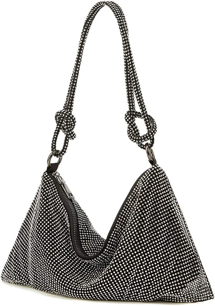 Rhinestone Hobo Bag for Women Rhinestone Purses Sparkly Evening Handbag Shiny Diamond Purse for Wedding Parties 2024