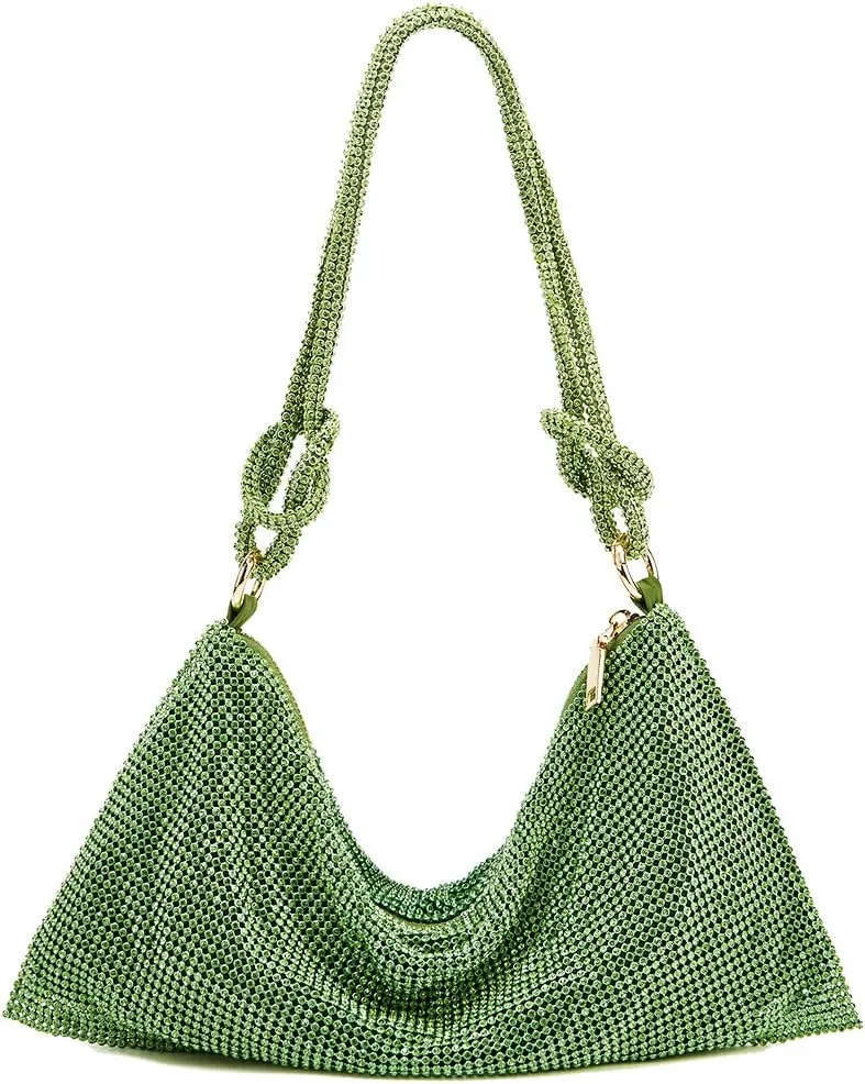 Rhinestone Hobo Bag for Women Rhinestone Purses Sparkly Evening Handbag Shiny Diamond Purse for Wedding Parties 2024