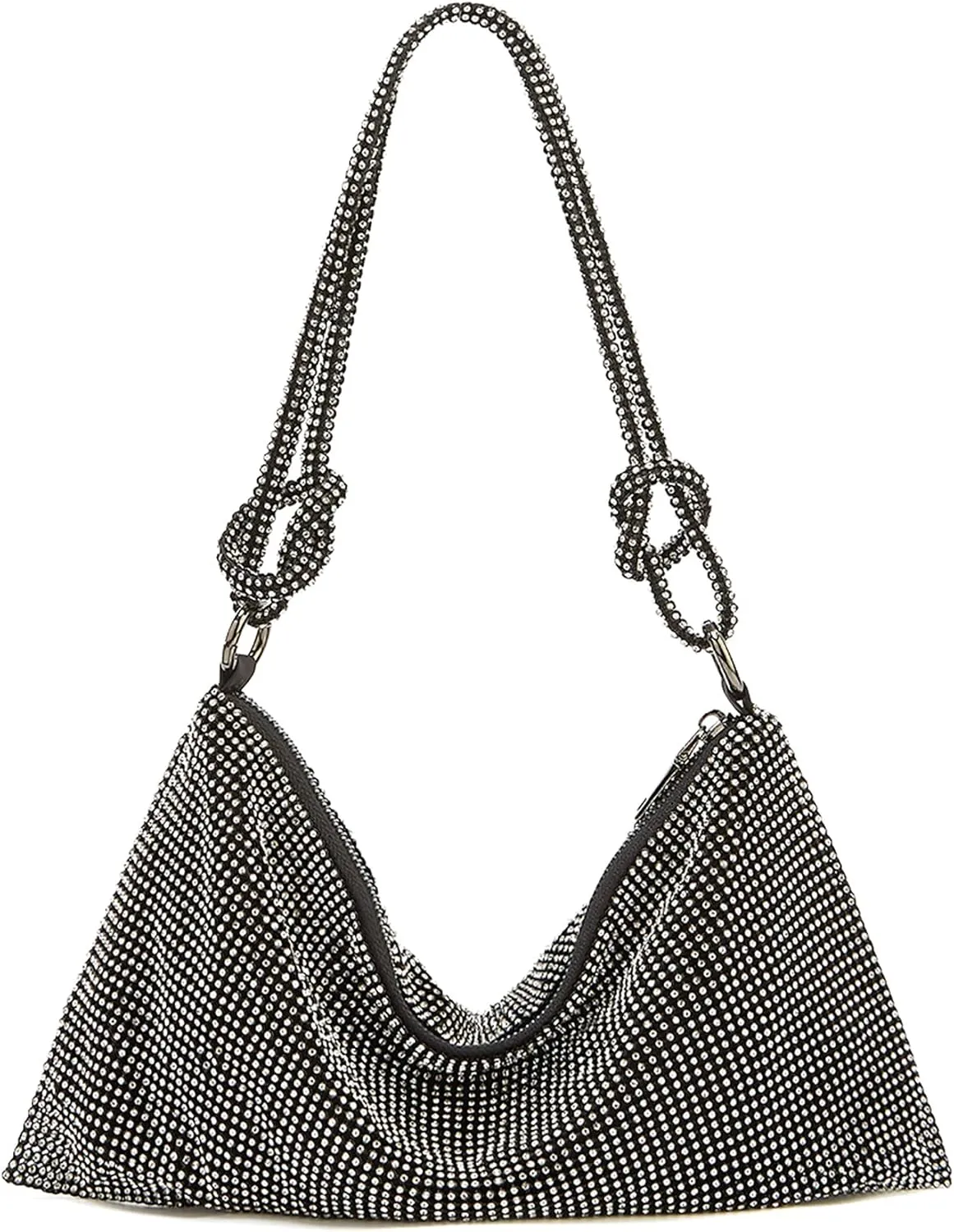 Rhinestone Hobo Bag for Women Rhinestone Purses Sparkly Evening Handbag Shiny Diamond Purse for Wedding Parties 2024