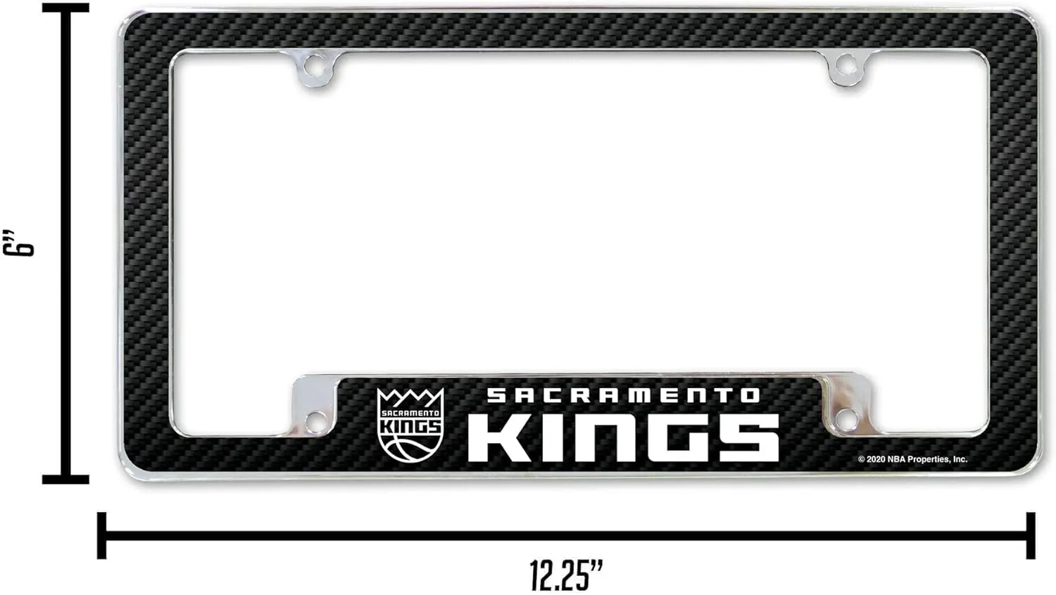 Rico Industries NBA Basketball Primary 12" x 6" Chrome All Over Automotive License Plate Frame for Car/Truck/SUV