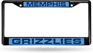 Rico Industries NBA Black Laser Cut Chrome Frame 12" x 6" Black Laser Cut Chrome Frame - Car/Truck/SUV Automobile Accessory