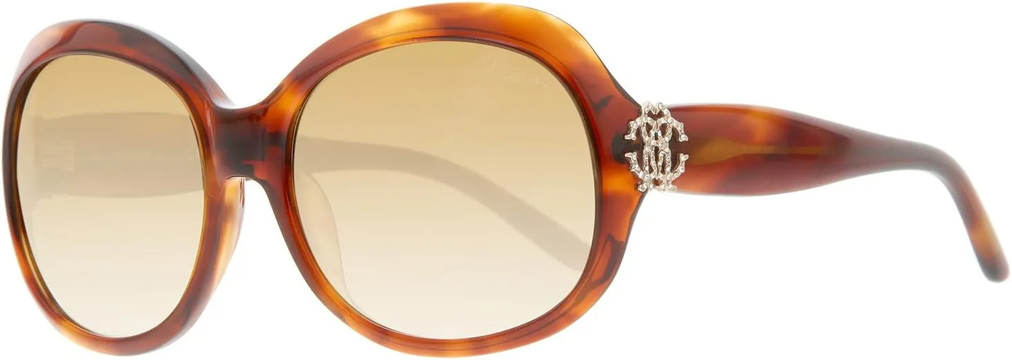 Roberto Cavalli Women's RC529 Round Sunglasses,Blonde Havana Frame/Gradient Brown Lens,one size