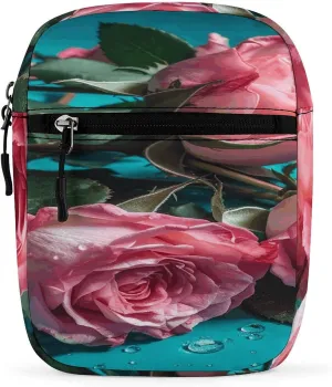 Roses on Table Small Satchel Mini Crossbody Sling Bag Shoulder Bag for Men Women Workout Travelling