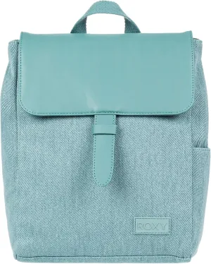 Roxy Women's Fashionable 7L Melting Spot Small Backpack Bag w/Adjustable Straps and Flap Closure, Mineral Blue