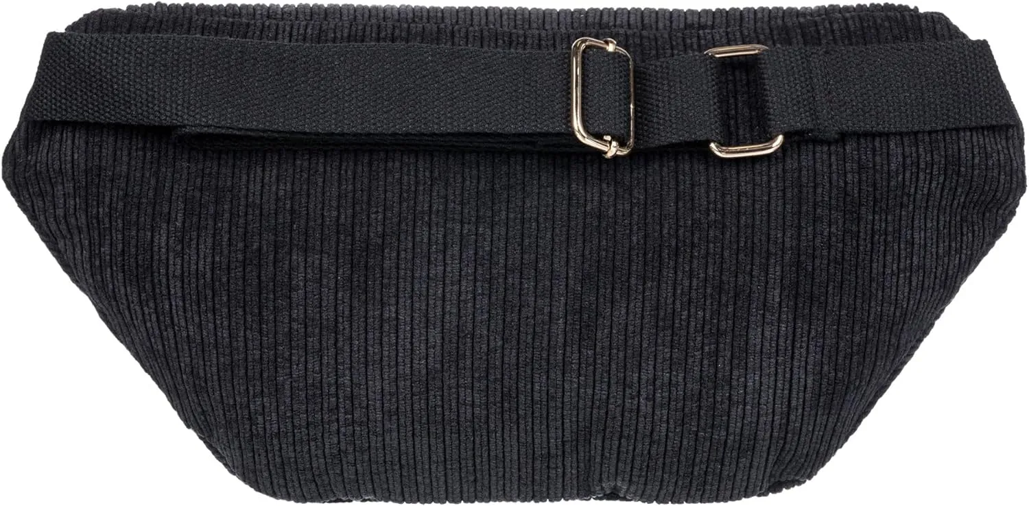 Roxy Women's Feeling Good Stylish Soft Corduroy Multipurpose Fanny Pack Waistpack Crossbody Bag