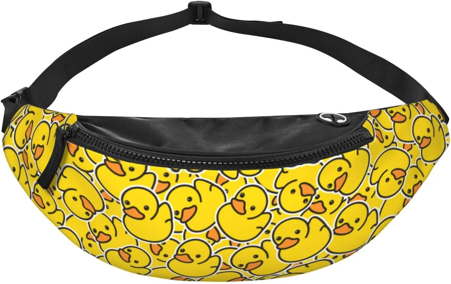 Rubber Duck Pattern Fanny Pack, Waist Pack with Zipper, Crossbody Belt Bag for Travel, Running, Hiking