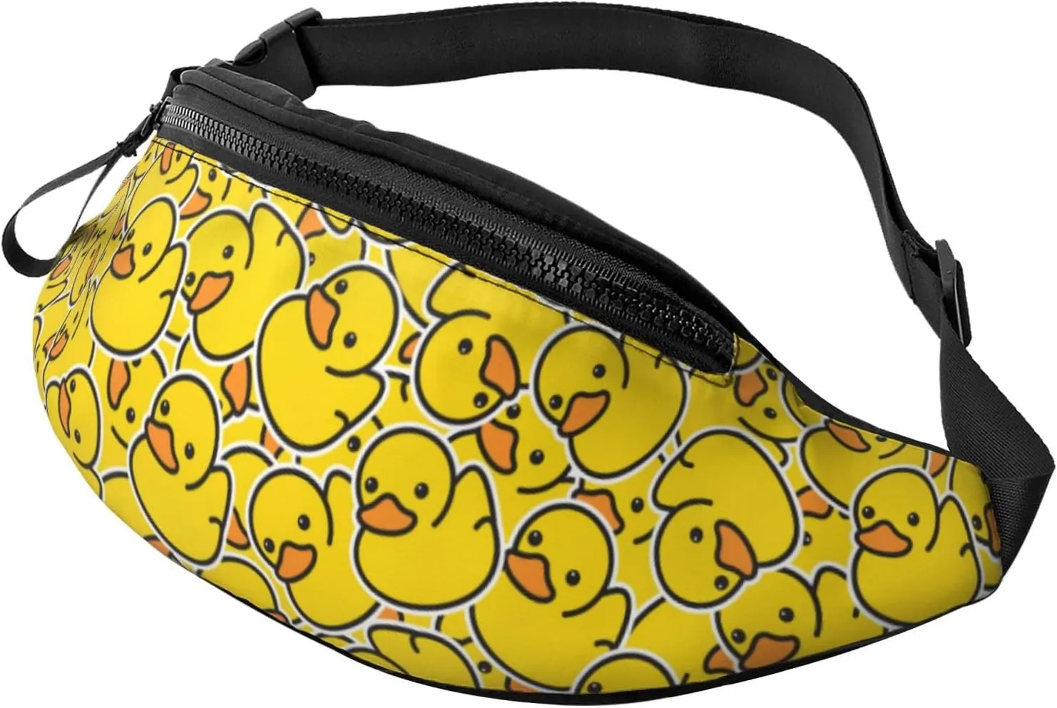 Rubber Duck Pattern Fanny Pack, Waist Pack with Zipper, Crossbody Belt Bag for Travel, Running, Hiking