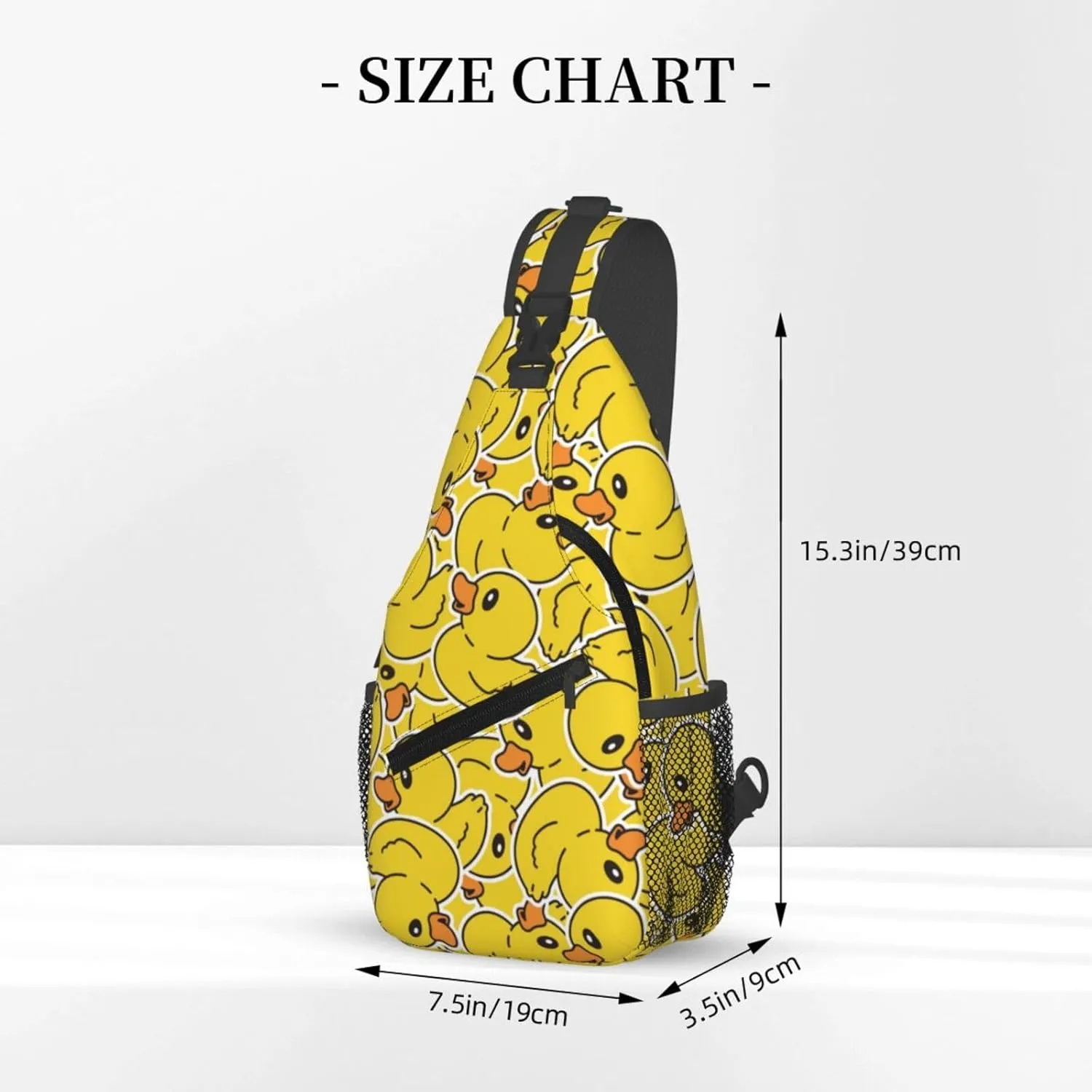 Rubber Duck Sling Bag for Women Crossbody Bag a Bunch of Yellow Rubber Ducks Cartoon Animal Overlay Sling Backpack for Men Cute Toy Ducky Shoulder Bag Gym Sports Travel Hiking Daypack